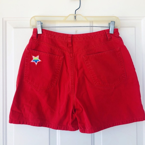 High Waisted Red Shorts - Picture 2 of 2